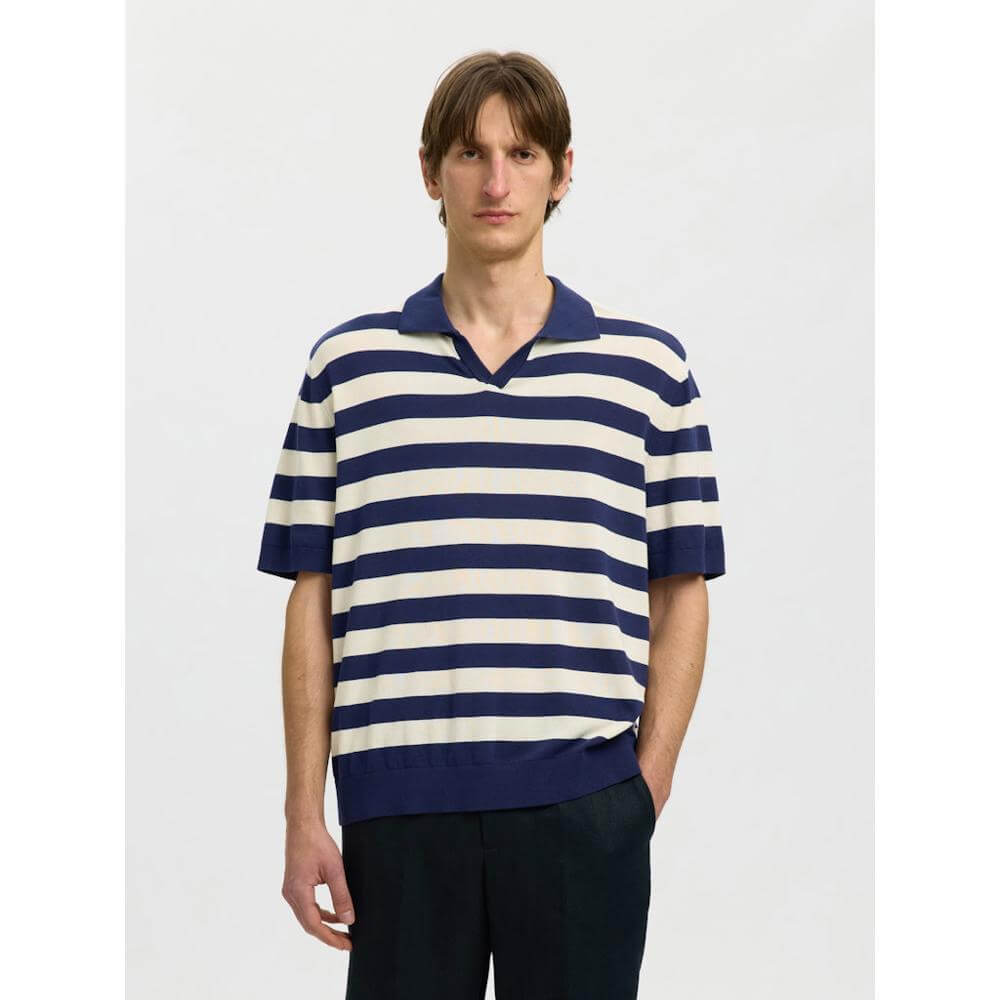 Selected Torino Relaxed Knit Polo Shirt